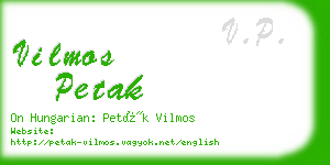 vilmos petak business card